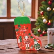 КУТИЯ МЕТАЛНА XMAS SOCK 13.5/9.5/3.5СМ