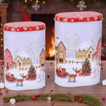 KОМПЛЕKT КУТИИ МЕТАЛНИ 2БР 13.4/11.5СМ XMAS SNOW