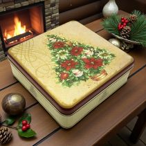 КУТИЯ МЕТАЛНА XMAS TREE 17/17/5.8СМ