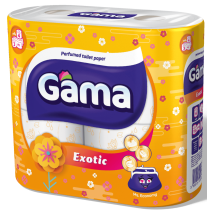 ТОАЛЕТНА ХАРТИЯ GAMA EXOTIC 4 БРОЯ 3ПЛАСТА АРОMAT